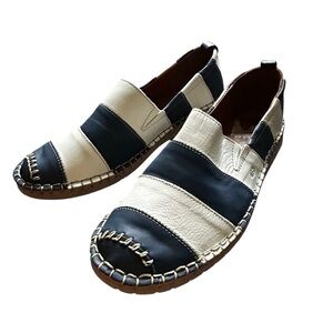 Josef Seibel Sofie Blue and White Espadrille Slip-On Shoes
